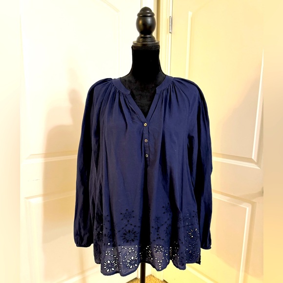 Lilly Pulitzer Tops - Lilly Pulitzer Navy Blue Blouse